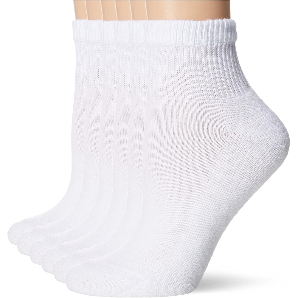 image:imageHanes Womens Crew Ankle amp No Show Socks 6 Pairs Cushioned Quarter Socks for Women Shoe Sizes 59 amp 812WhitePink