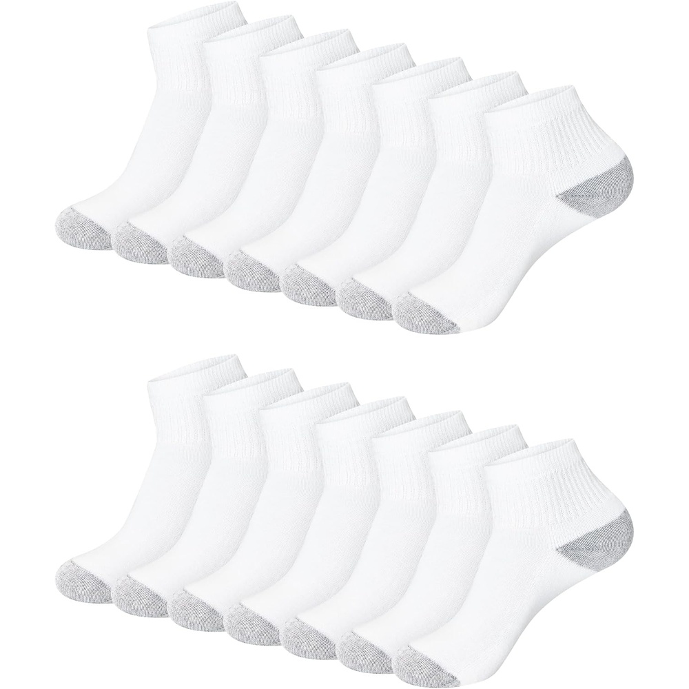 image:imageHanes Womens Crew Ankle and NoShow MoistureWicking Cushioned Athletic Socks 14 PackWhite