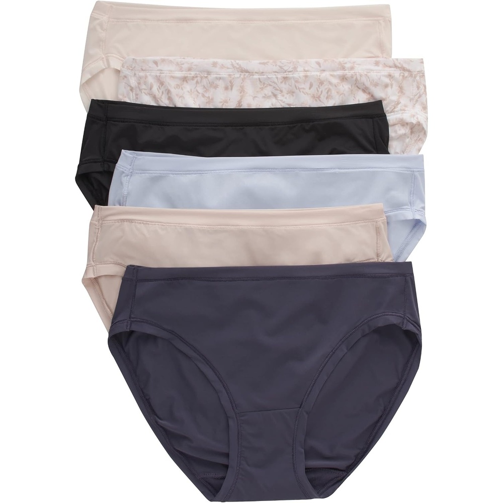 image:imageHanes Womens Microfiber Stretch Underwear Pack Comfort Flex Fit Brief Bikini or Thong Panties 6PackAssorted Bikini