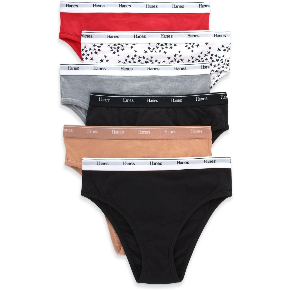 image:imageHanes Womens Originals Hileg Panties Breathable Stretch Cotton Underwear Assorted 6packBasic Color Mix