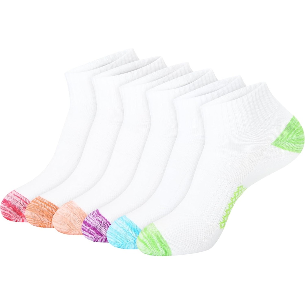 image:imageHanes Womens Socks Lightweight Breathable Socks No Show and Super No Show 6PackWhite With Color Pops