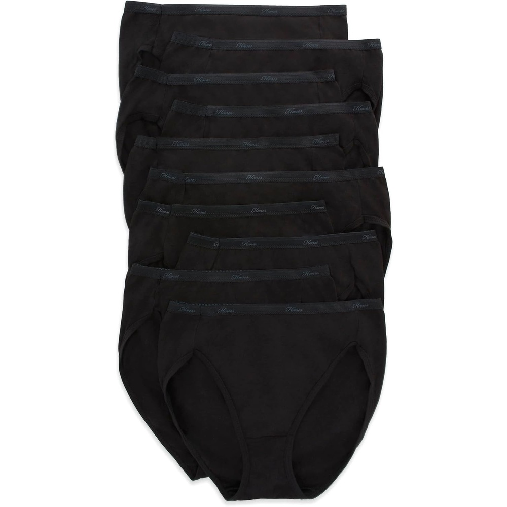 image:imageHanes Womens Underwear Pack 10Pack FullCoverage Cotton Blend Panties MoistureWicking Underwear for WomenAll Black