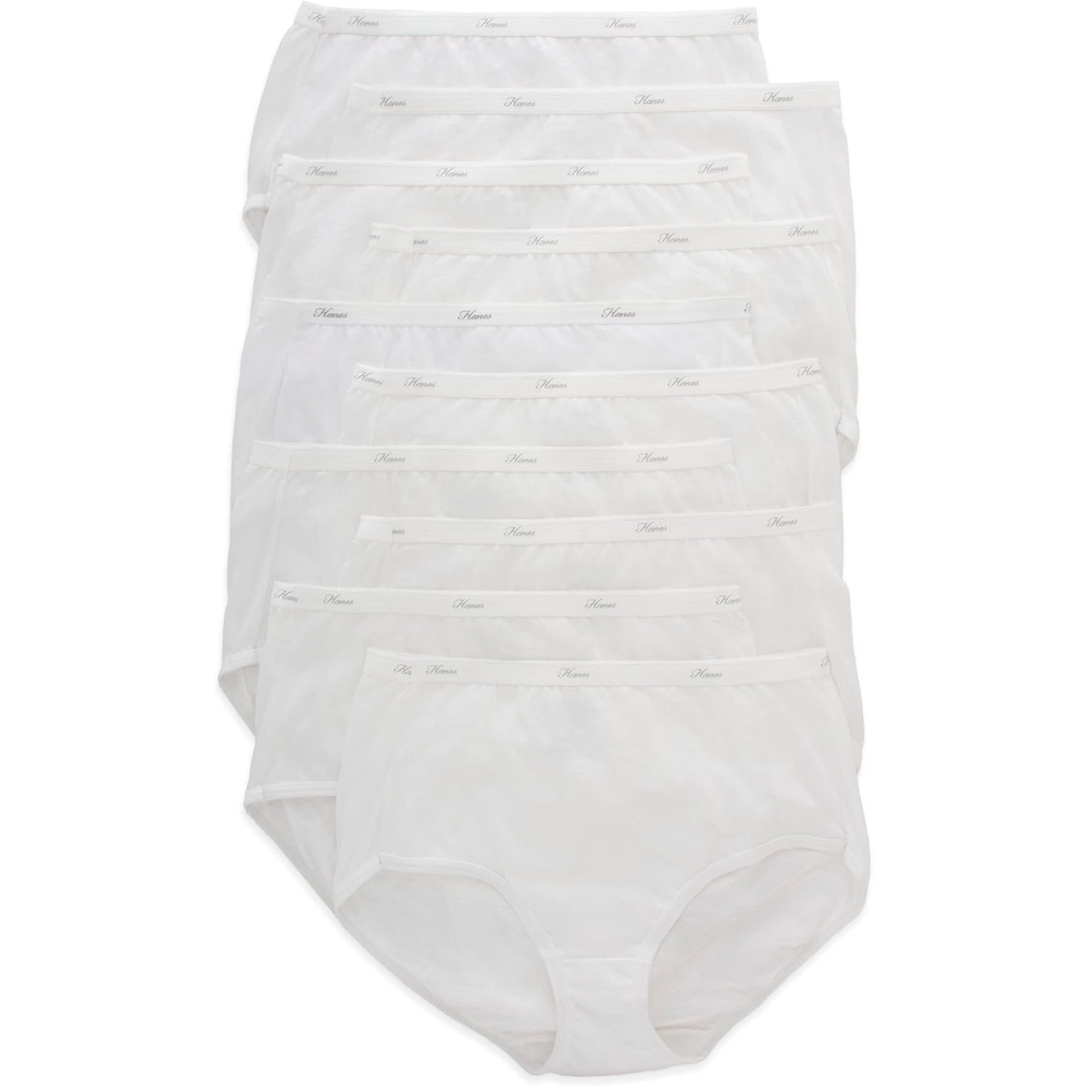 image:imageHanes Womens Underwear Pack 10Pack FullCoverage Cotton Blend Panties MoistureWicking Underwear for WomenAll White