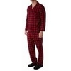 Hanes Men’s 100% Cotton Flannel Plaid Pajama Top and Pant Set, Long Sleeve Button Down(Black Plaid)