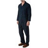 Hanes Men’s 100% Cotton Flannel Plaid Pajama Top and Pant Set, Long Sleeve Button Down(Black Plaid)