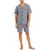 Hanes Men’s Hanes Short Sleeve Pj Set(Black/Grey Plaid)