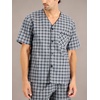 Hanes Men’s Hanes Short Sleeve Pj Set(Black/Grey Plaid)