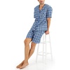 Hanes Men’s Hanes Short Sleeve Pj Set(Blue Plaid)