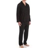 Hanes Men’s Woven Plain-Weave Pajama Set(Blue Check)