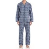 Hanes Men’s Woven Plain-Weave Pajama Set(Blue Check)