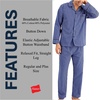 Hanes Men’s Woven Plain-Weave Pajama Set(Blue Checkered)
