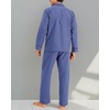 Hanes Men’s Woven Plain-Weave Pajama Set(Blue Checkered)
