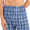 Hanes Men’s Woven Plain-Weave Pajama Set(Blue Green Plaid)