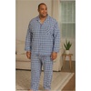 Hanes Men’s Woven Plain-Weave Pajama Set(Blue Plaid)