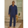 Hanes Men’s Woven Plain-Weave Pajama Set(Navy Heather)