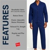 Hanes Men’s Woven Plain-Weave Pajama Set(Navy Heather)