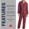 Hanes Men’s Woven Plain-Weave Pajama Set(Red Plaid)