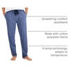 Hanes Men’s X-Temp Jersey Cotton Sleep Pajama Lounge Pants with Pockets, Pj Bottoms, Extended Sizes(Denim)