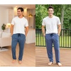 Hanes Men’s X-Temp Jersey Cotton Sleep Pajama Lounge Pants with Pockets, Pj Bottoms, Extended Sizes(Denim)