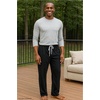 Hanes Men’s X-Temp Jersey Cotton Sleep Pajama Lounge Pants with Pockets, Pj Bottoms, Extended Sizes(Midnight Black)