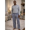 Hanes Ultimate Men’s Flannel Pajama Pants, Plaid Cotton Loungewear, Pj Bottoms with Pockets, Extended Sizes(Navy Buffalo)