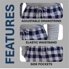 Hanes Ultimate Men’s Flannel Pajama Pants, Plaid Cotton Loungewear, Pj Bottoms with Pockets, Extended Sizes(Navy Buffalo)