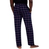 Hanes Ultimate Men’s Flannel Pajama Pants, Plaid Cotton Loungewear, Pj Bottoms with Pockets, Extended Sizes(Navy Plaid)
