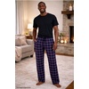 Hanes Ultimate Men’s Flannel Pajama Pants, Plaid Cotton Loungewear, Pj Bottoms with Pockets, Extended Sizes(Navy Plaid)