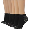 Hanes Women’s 6-Pair Comfort Fit No Show Socks(Black & Multicolored Stripes)