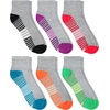 Hanes Women’s 6-Pair Comfort Fit No Show Socks(Gray With Stripes – 6 Pack)