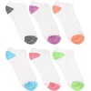Hanes Women’s 6-Pair Comfort Fit No Show Socks(White With Color Pops – 6 Pack)