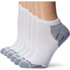 Hanes Women’s 6-Pair Comfort Fit No Show Socks(White With Gray – 6 Pack)