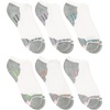 Hanes Women’s 6-Pair Comfort Fit No Show Socks(White With Gray – 6 Pack)