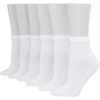 Hanes Women’s Crew, Ankle & No Show Socks, 6 Pairs, Cushioned Quarter Socks for Women, Shoe Sizes 5-9 & 8-12(White)