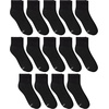 Hanes Women’s Crew, Ankle, and No-Show Moisture-Wicking Cushioned Athletic Socks (14 Pack)(Black)