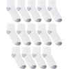 Hanes Women’s Crew, Ankle, and No-Show Moisture-Wicking Cushioned Athletic Socks (14 Pack)(White)