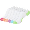 Hanes Women’s Socks, Lightweight Breathable Socks, No Show and Super No Show, 6-Pack(White With Color Pops)