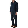 Hanes Men’s 100% Cotton Flannel Plaid Pajama Top and Pant Set, Long Sleeve Button Down(Black Plaid)