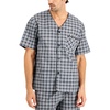Hanes Men’s Hanes Short Sleeve Pj Set(Black/Grey Plaid)