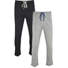 Hanes Men’s Solid Knit Sleep Pant With Pockets and Drawstring(Black/Active Grey)