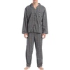 Hanes Men’s Woven Plain-Weave Pajama Set(Black Plaid)