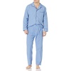 Hanes Men’s Woven Plain-Weave Pajama Set(Blue Solid)