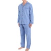Hanes Men’s Woven Plain-Weave Pajama Set(Solid Blue)