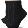 Hanes Women’s Crew, Ankle & No Show Socks, 6 Pairs, Cushioned Quarter Socks for Women, Shoe Sizes 5-9 & 8-12(Black/Begonia Pink)