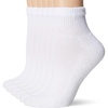 Hanes Women’s Crew, Ankle & No Show Socks, 6 Pairs, Cushioned Quarter Socks for Women, Shoe Sizes 5-9 & 8-12(White/Pink)