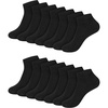 Hanes Women’s Crew, Ankle, and No-Show Moisture-Wicking Cushioned Athletic Socks (14 Pack)(Black)