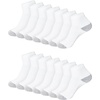 Hanes Women’s Crew, Ankle, and No-Show Moisture-Wicking Cushioned Athletic Socks (14 Pack)(White)