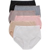 Hanes women’s Hi-Cut Panties Pack, Lightweight Cotton Hi-Cuts, 6-Pack (Retired, Colors May Vary)(Assorted Neutral Solids (Brief))