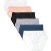 Hanes women’s Hi-Cut Panties Pack, Lightweight Cotton Hi-Cuts, 6-Pack (Retired, Colors May Vary)(White/Pink/Black/Grey Heather/Navy/Tea Floral (Hi-cut))