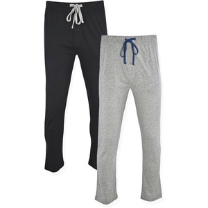 Hanes Men’s Solid Knit Sleep Pant With Pockets and Drawstring(Black/Active Grey)